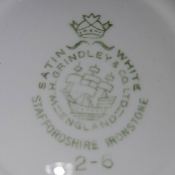 Set of 2 Grindley White Ironstone 5” Bowls Satin Finish Silver Rim England - Picture 3 of 3